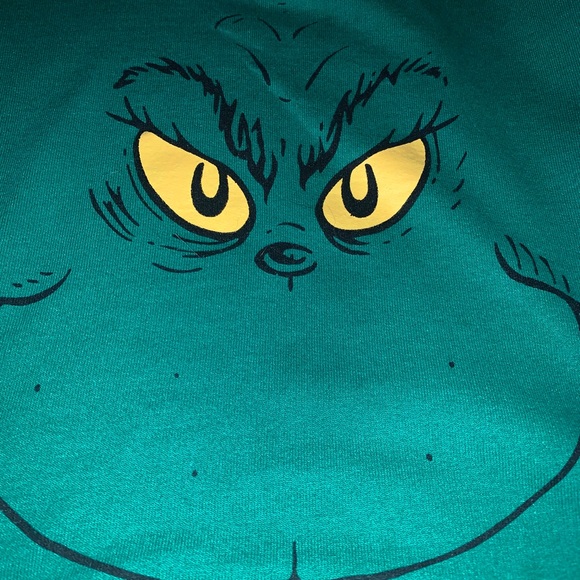 Dr. Seuss How the Grinch Stole Christmas Sweatshirt Green Juniors XS 1 - Picture 7 of 7